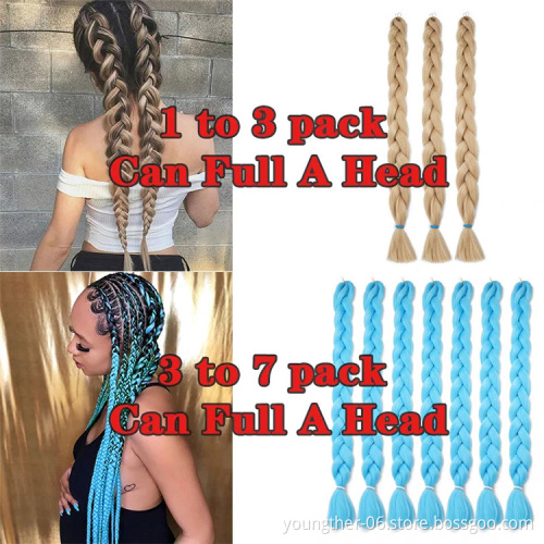 High Temperature Fiber  Braiding Hair X pression Weave Hair Packs Extensions Extension Jumbo Stretched Synthetic Hair